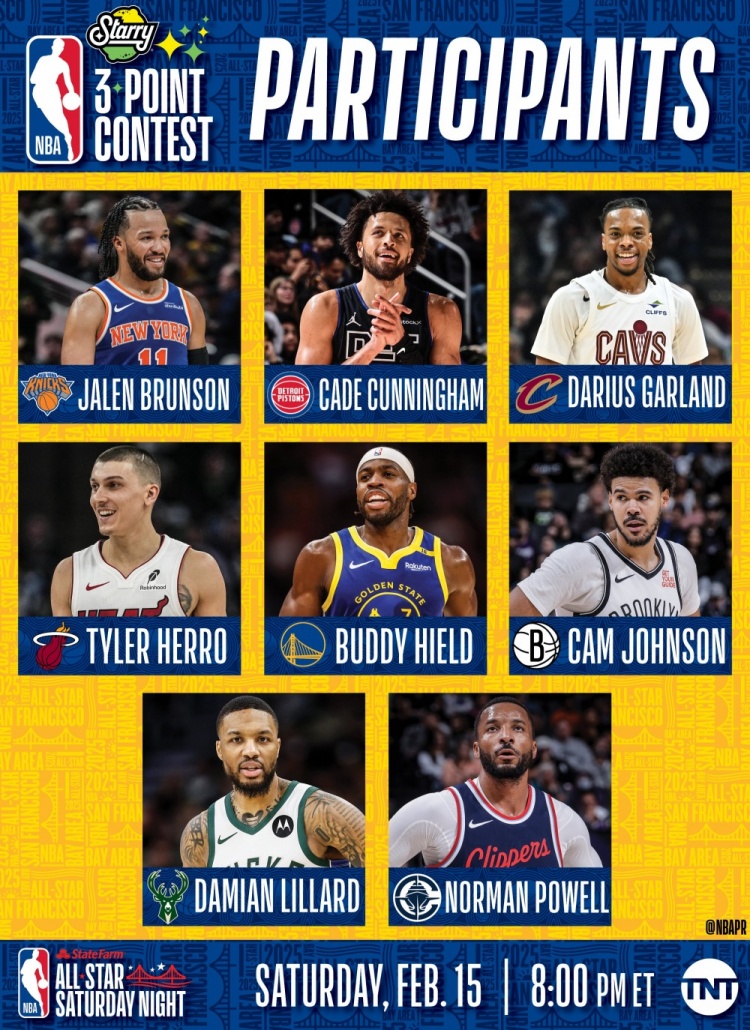  NBA全明星三分大賽名單：利拉德沖擊三連冠 希爾德、康寧漢姆在列